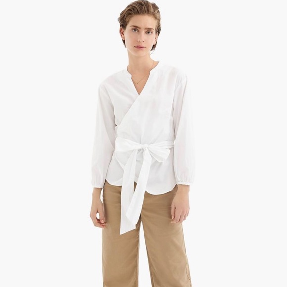 J Crew Wrap Style Long Sleeve Blouse - Picture 5 of 8